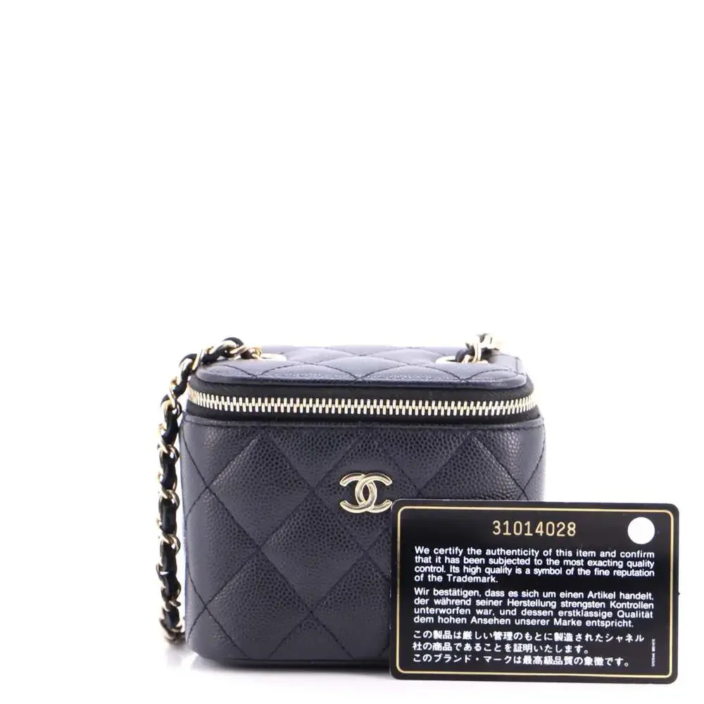Chanel Classic Vanity Case With Chain #230138C39B - Picture 2 of 7